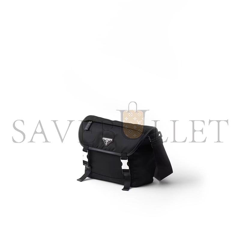 Pra*a re-nylon and saffiano leather shoulder bag 2vd066 (22.5*18*10cm)